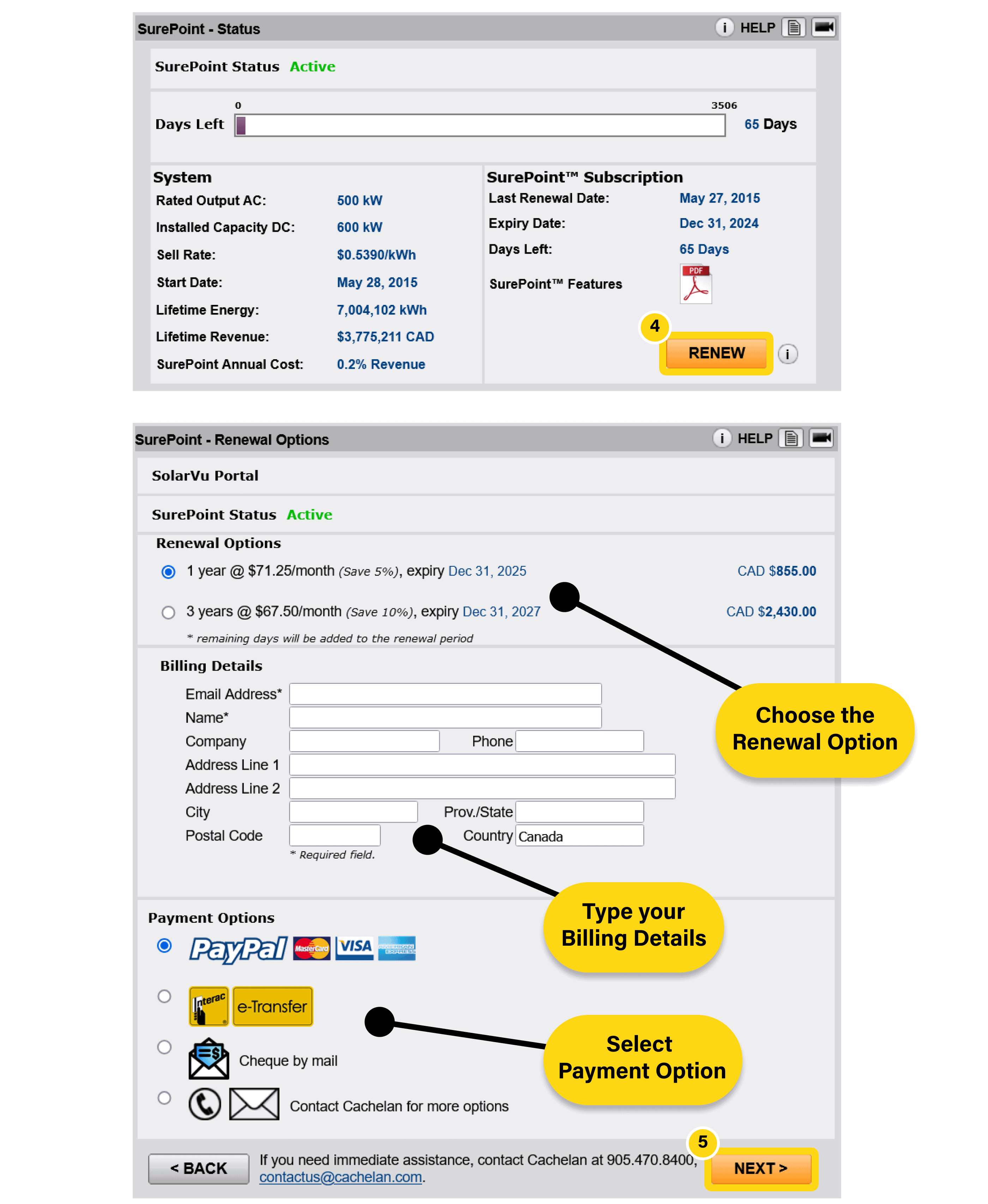 SurePoint™ Status page Walkthrough